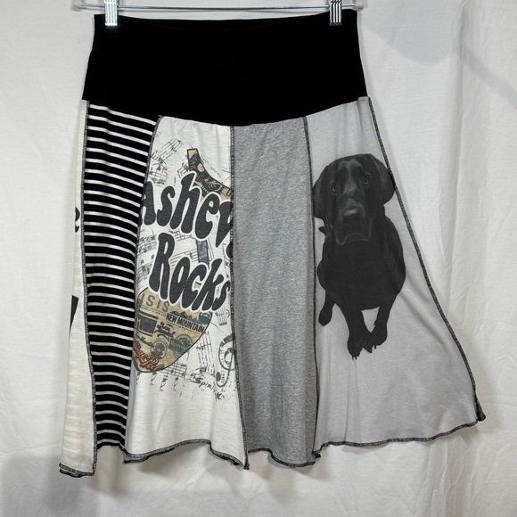 Spiritex Dresses & Skirts - Boutique USA made, Spiritex Upcycled Gypsy Graphic Cotton Skirt Sz XL